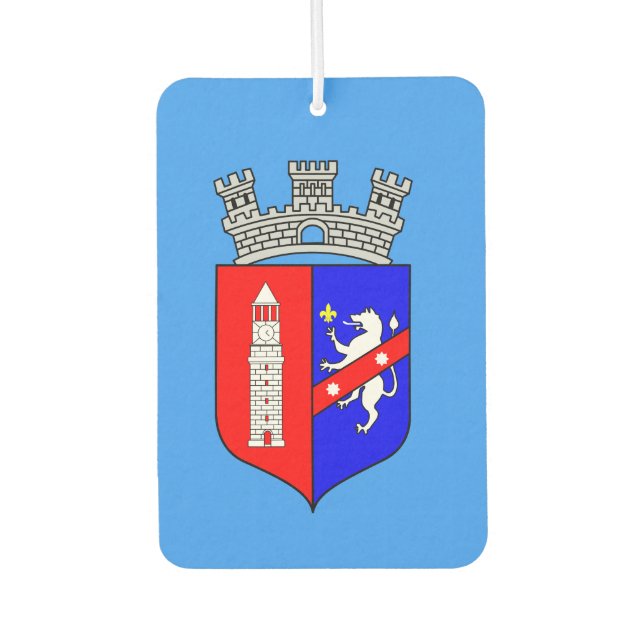 Flag of Tirana, Albania Hair Tie Car Air Freshener (Front)
