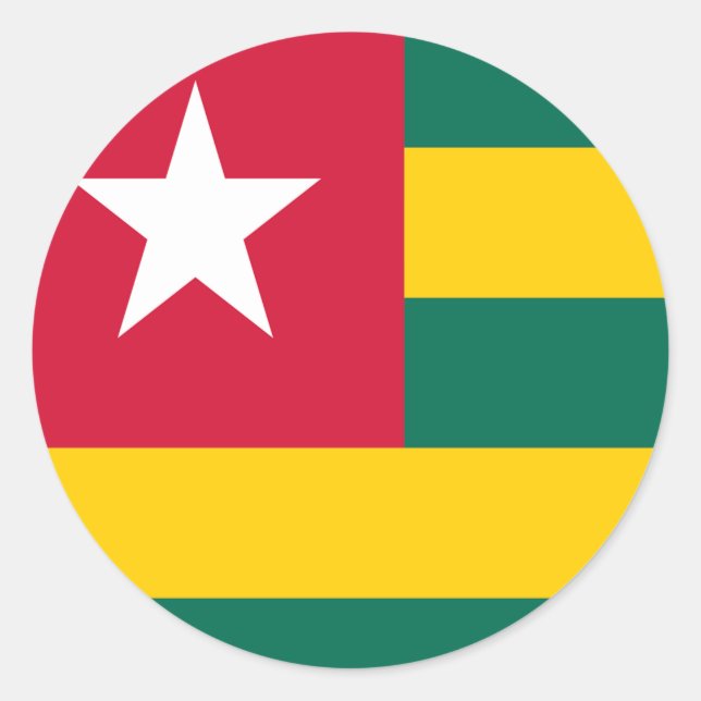 Flag of Togo Classic Round Sticker (Front)