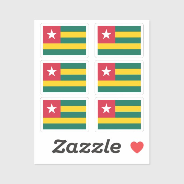 Flag of Togo Collection pack of 6 (Sheet)