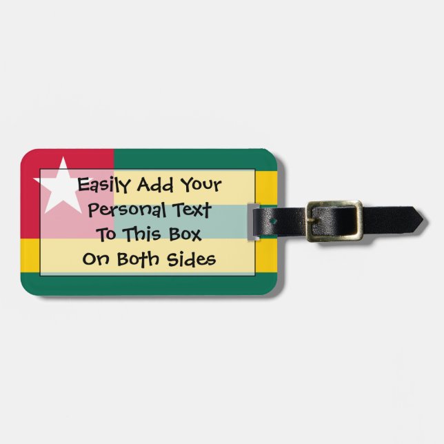 Flag of Togo Easy ID Personal Luggage Tag (Front Horizontal)