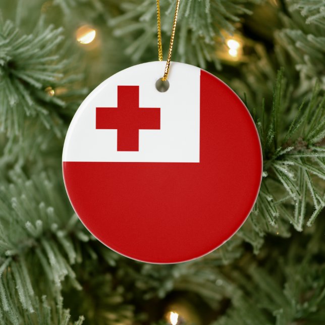 Flag of Tonga Ceramic Tree Decoration (Tree)