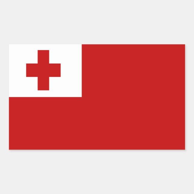 FLAG OF TONGA RECTANGULAR STICKER (Front)