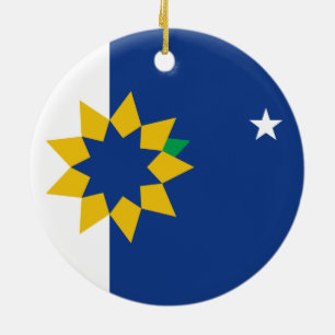 Flag of Topeka (Kansas) Ceramic Tree Decoration