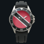 Flag of Trinidad and Tobago Watch<br><div class="desc">This design features the national flag of Trinidad and Tobago (officially the Republic of Trinidad and Tobago), which is the southernmost island country in the Caribbean. It consists of the main islands Trinidad and Tobago, as well as numerous much smaller islands. Trinidad and Tobago is particularly known for its fossil-fuel...</div>