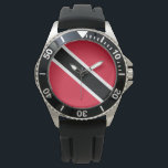 Flag of Trinidad and Tobago Watch<br><div class="desc">This design features the national flag of Trinidad and Tobago (officially the Republic of Trinidad and Tobago), which is the southernmost island country in the Caribbean. It consists of the main islands Trinidad and Tobago, as well as numerous much smaller islands. Trinidad and Tobago is particularly known for its fossil-fuel...</div>