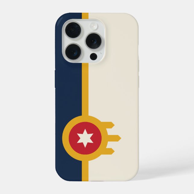 Flag of Tulsa city, Oklahoma State iPhone Case (Back)