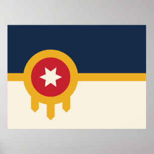 Flag of Tulsa city, Oklahoma State Poster