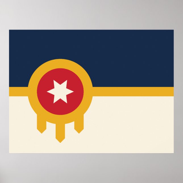 Flag of Tulsa city, Oklahoma State Poster (Front)