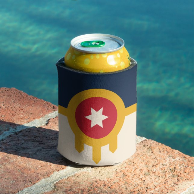 Flag of Tulsa, Oklahoma Can Cooler (In Situ Pool)