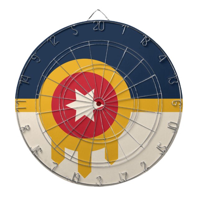 Flag of Tulsa, Oklahoma Dartboard (Front)