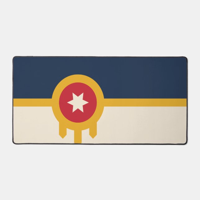 Flag of Tulsa, Oklahoma Desk Mat (Front)