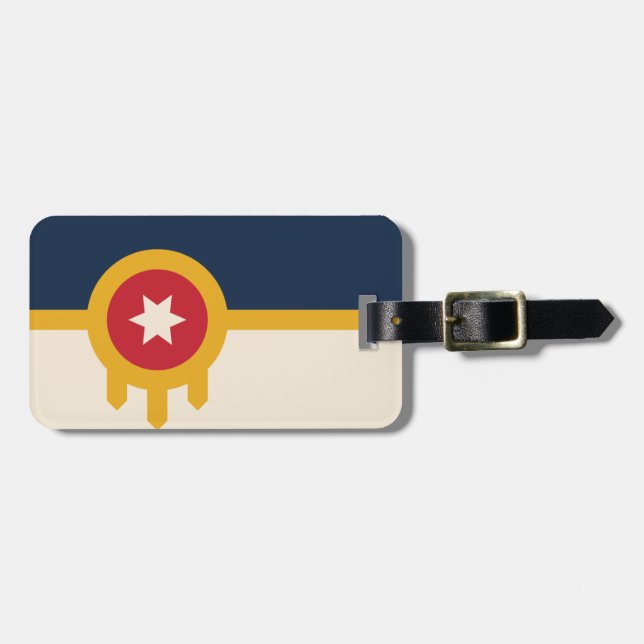 Flag of Tulsa, Oklahoma Luggage Tag (Front Horizontal)