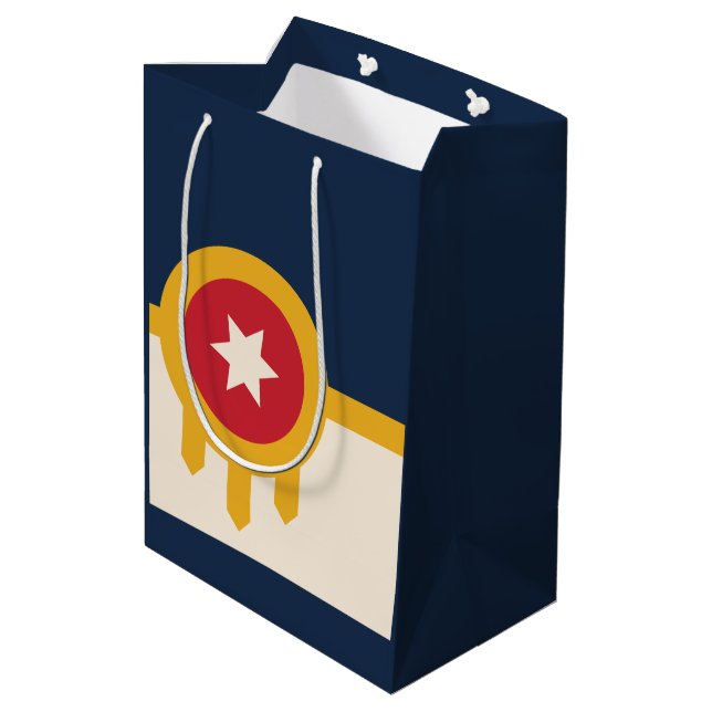 Flag of Tulsa, Oklahoma Medium Gift Bag (Back Angled)
