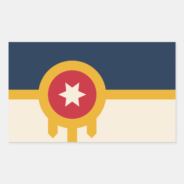 Flag of Tulsa, Oklahoma Rectangular Sticker (Front)