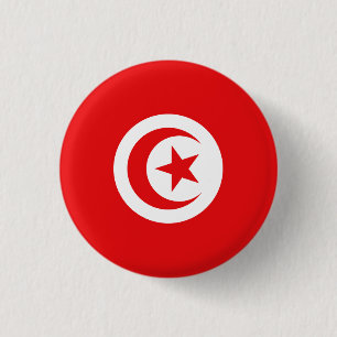 Flag of Tunisia 3 Cm Round Badge