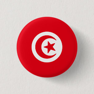 Flag of Tunisia 3 Cm Round Badge