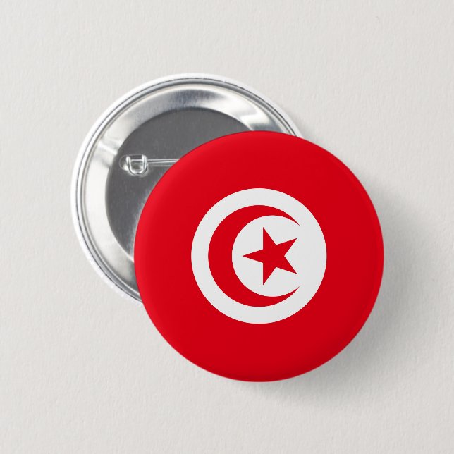 Flag of Tunisia 6 Cm Round Badge (Front & Back)