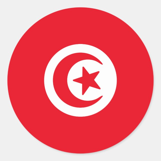Flag of Tunisia Classic Round Sticker (Front)