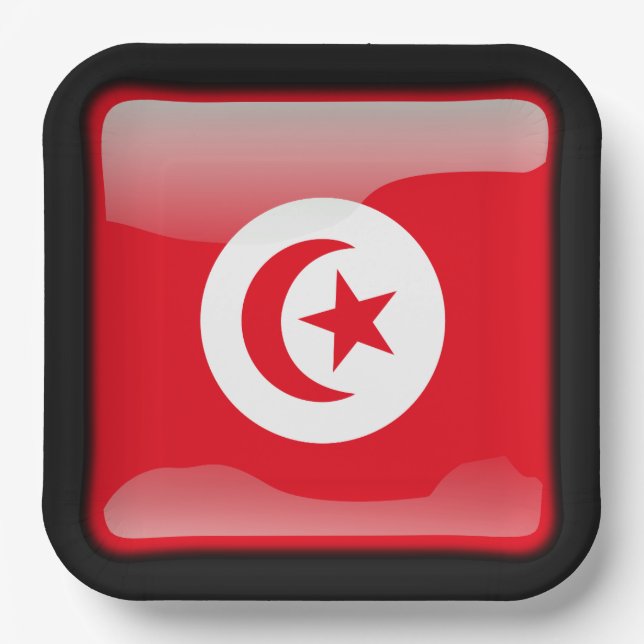 Flag of Tunisia Paper Plate (Front)
