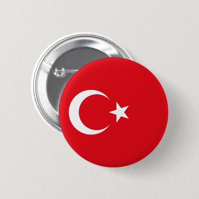 Flag of Turkey 6 Cm Round Badge (Front & Back)