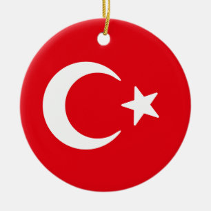 Flag of Turkey Ceramic Tree Decoration