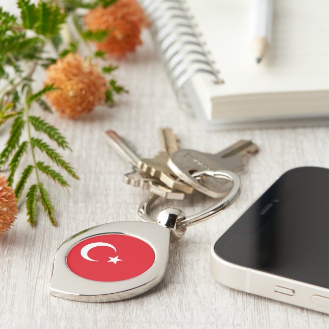 Flag of Turkey Key Ring (Side)