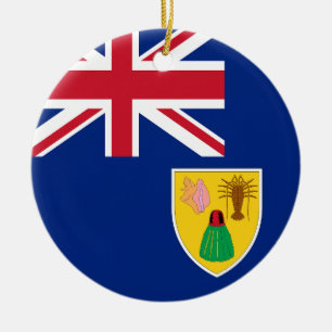 Flag of Turks and Caicos Islands Ceramic Tree Decoration