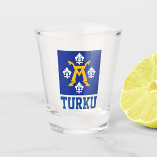 Flag of Turku, Finland Shot Glass