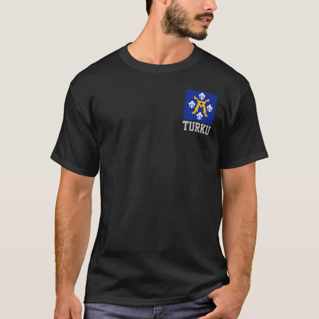 Flag of Turku, Finland T-Shirt (Front)
