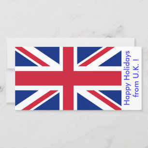 Flag of U.K., Happy Holidays from U.K. Holiday Card