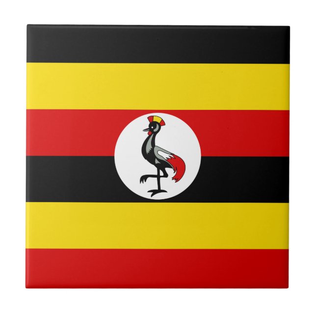 Flag of Uganda Ceramic Tile (Front)