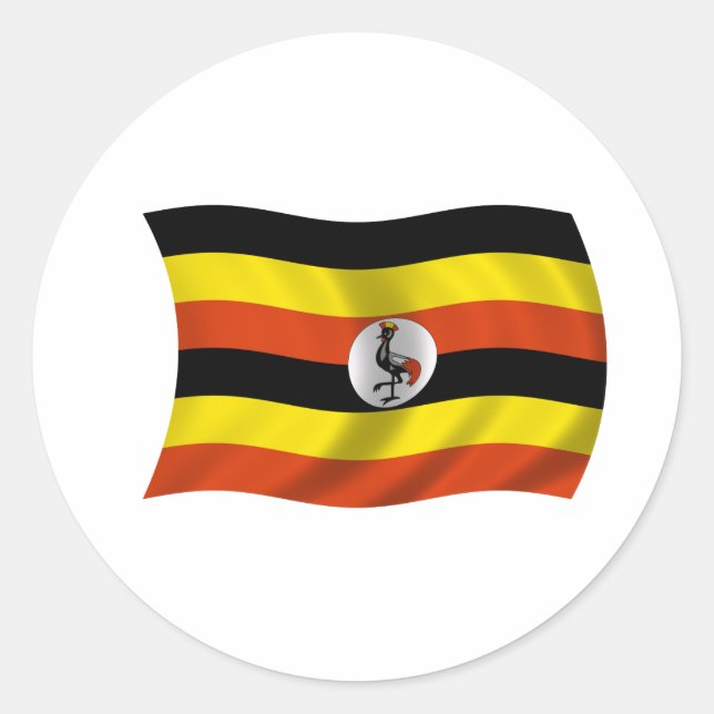 Flag of Uganda Classic Round Sticker (Front)