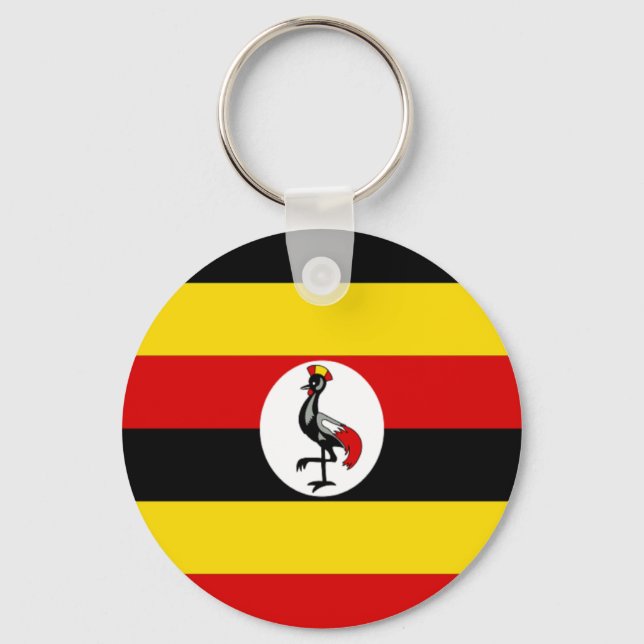 Flag of Uganda Key Ring (Front)