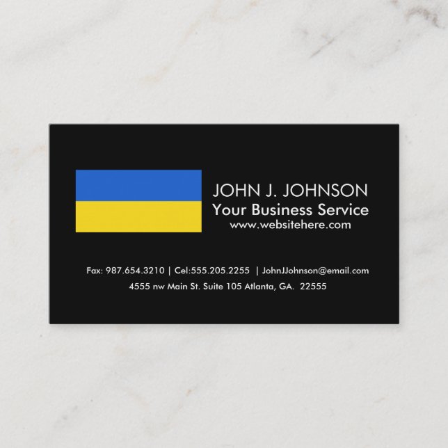 Flag of Ukraine Business Card (Front)