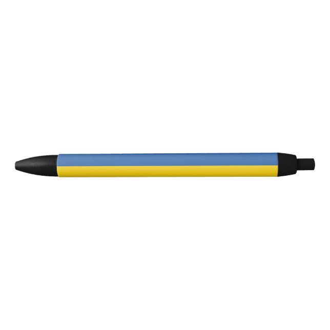 Flag of Ukraine Button Black Ink Pen (Front)