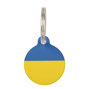 Flag of Ukraine Button Pet Tag