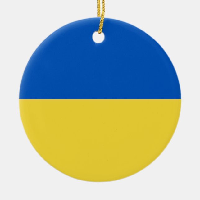 Flag of Ukraine Ceramic Tree Decoration (Front)