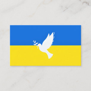 Flag of Ukraine - Dove of Peace - Freedom Business Card