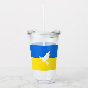 Flag of Ukraine - Dove of Peace - Freedom - Peace  Acrylic Tumbler