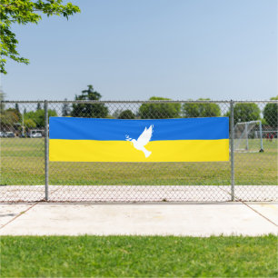 Flag of Ukraine - Dove of Peace - Freedom - Peace  Banner
