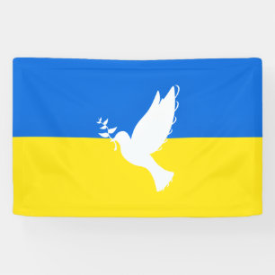 Flag of Ukraine - Dove of Peace - Freedom - Peace Banner