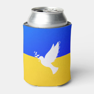 Flag of Ukraine - Dove of Peace - Freedom - Peace Can Cooler