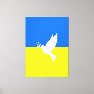 Flag of Ukraine - Dove of Peace - Freedom - Peace  Canvas Print