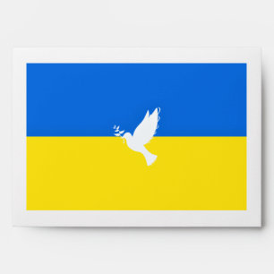 Flag of Ukraine - Dove of Peace - Freedom - Peace  Envelope