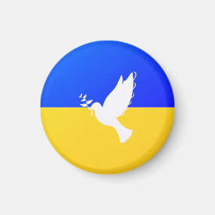 Flag of Ukraine - Dove of Peace - Freedom - Peace  Magnet