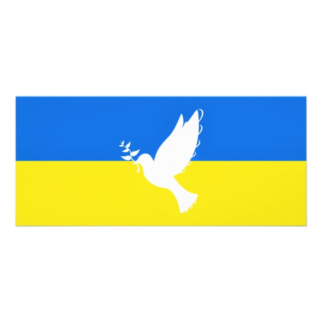Flag of Ukraine Dove of Peace Rack Card - Peace (Front)