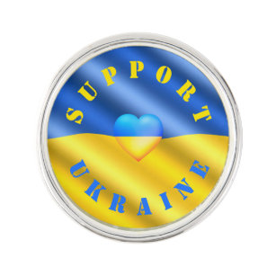 Flag Of Ukraine - Freedom Peace - Heart Solidarity Lapel Pin