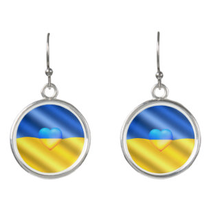 Flag Of Ukraine - Freedom - Peace - Solidarity Earrings