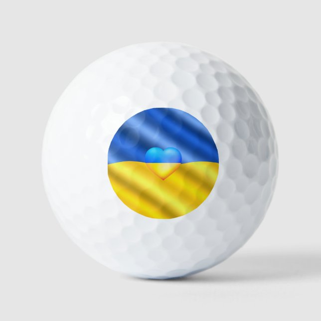 Flag Of Ukraine - Freedom - Peace - Solidarity Golf Balls (Front)