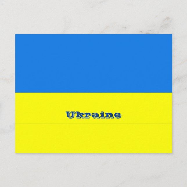 Flag of Ukraine, labelled, Postcard (Front)